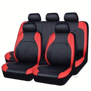 Juego de 9 Fundas de Asiento de Coche de Piel Sintética Acolchada de Lujo para Todas las Estaciones, Cómodas, con Relleno de Esponja, Ajuste Universal para 5 Asientos, Duraderas de PU - Product Image 2