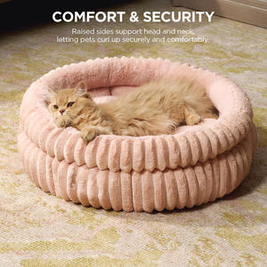 Hovicaed Groothandel Op Maat Gemaakt Zachte Warme Semi-Gesloten Kattenbak Hondenbed Huis Binnen Gezellig Comfortabel Huisdieren Kattenbed - Product Image 5