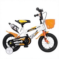 Vélo pour enfants 12 pouces en acier au carbone avec frein à câble, pédale ordinaire, vitesse unique, roues d'apprentissage, panier en plastique, pour garçons/filles de 4 à 8 ans
