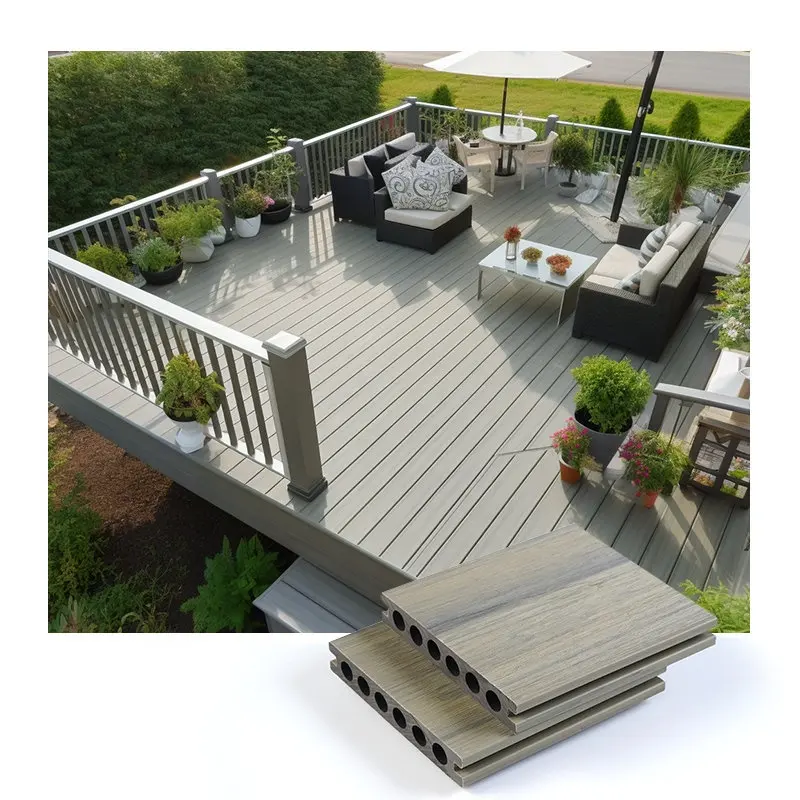 WPC 3D Embossed Wood Plastic Composite Outdoor Decking Long-lasting Slip-resistant Perfect for Gardens and Patios