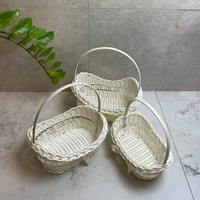 Panier tissé en PP blanc, boîte à bonbons, cadeau, accessoire de photographie florale, célébration de mariage, demoiselle d'honneur, rangement moderne et minimaliste