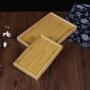 Bandeja de bambú de estilo japonés, bandeja rectangular para servir té, café, uso en hoteles y restaurantes, acabado de carbonización de color sólido - Product Image 3