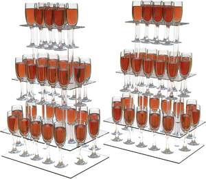 VONVIK <span class=keywords><strong>torre</strong></span> de cristal de champán acrílico transparente, estante de exhibición de cristal de fiesta multicapa - Product Image 1