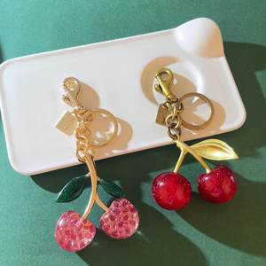 2025 New Manufacturer Wholesale Exquisite Fashion <b>Accessories</b> <b>Cute</b> Bag Pendant <b>Car</b> Rubber Eco-Friendly UV Printed Cherry - Product Image 4