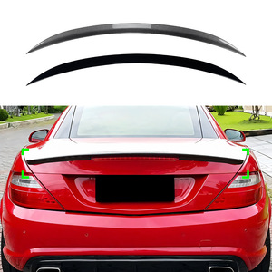 Mercedes-Benz Rear Spoiler Ducktail Piano Black Carbon Fiber Texture ABS Trunk Wing For SLK SLC R172 2011-2019 - Product Image 1
