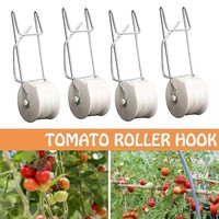 Crochet à rouleaux pour tomates avec cadre en fil métallique et ficelle de 30 mètres