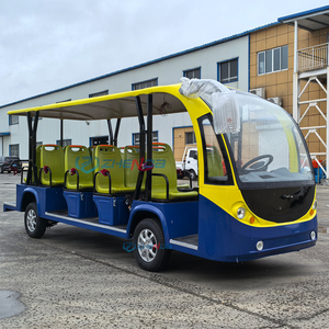 ZhenDa Electric Sightseeing Bus 11 Seats Blue Yellow Open Top Passenger Transport Vehicle Henan - Product Image 2