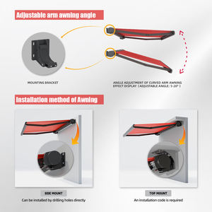 Auvent motorisé en alliage <span class=keywords><strong>d</strong></span>'aluminium avec tissu imperméable pour abri <span class=keywords><strong>de</strong></span> voiture, parking extérieur et terrasse - Certifié CE - Product Image 2