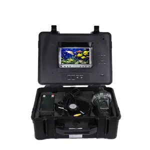 1200TVL水下防水钓鱼摄像机，配有18 pcs红外/白光发光二极管360度旋转平移摄像机系统
