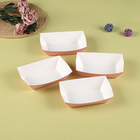 Caja de papel kraft al por mayor de fábrica para aperitivos, desechable, a prueba de aceite, para llevar patatas fritas y pollo frito