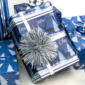 Custom Christmas Reindeer Gift <b>Wrap</b> <b>Paper</b> <b>Roll</b> Double Sided Metallized Eco-Friendly Recyclable Art <b>Paper</b> 100GSM Digital Printing - Product Image 5