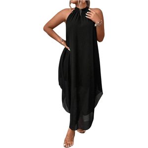 Vestido Largo Halter para Mujer, Estilo Bohemio Asimétrico, Holgado, de Gasa, para Fiesta, Playa o Vacaciones - Product Image 1