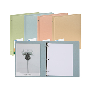 Biểu tượng tùy chỉnh rơm lúa mì 3-Ring chất kết dính PU da các tông kim loại tập tin Clip PVC thư mục tập tin cho các trường học sử dụng A4 Pp Túi PVC - Product Image 1