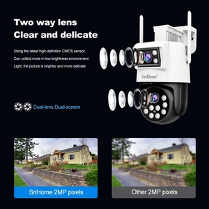 กล้องวงจรปิด SriHome SH048 2MP+2MP เลนส์คู่ HD IP พร้อมระบบติดตามมนุษย์ ภาพคมชัดในเวลากลางคืน รองรับ P2P ดูผ่านระบบออนไลน์ สำหรับความปลอดภัยภายในบ้าน - Product Image 4