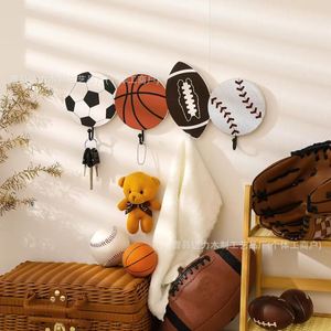 Creative Ball Shaped <b>Wall</b> Hooks Sports Theme Decorative Hangers For <b>Clothes</b> And Bags Multipurpose Easy Install <b>Wall</b> <b>Mounted</b> Type - Product Image 1