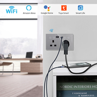 Prise murale britannique Bingoelec Wifi 86*146mm avec moniteur d'alimentation du port USB A + C prise en verre industrielle évaluée 16A pour usage domestique/industriel