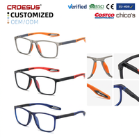 Lunettes de lecture de luxe anti-lumière bleue en gros, protection oculaire, antidérapantes, en TR90, pour hommes et femmes, sports de plein air