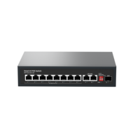 OEM & ODM 100Mbps Ai PoE Ethernet SFP Switch 8PoE+2GigabitUplink+1SFP 7.6Gbps Kapasitas VLAN Mendukung Switch Jaringan