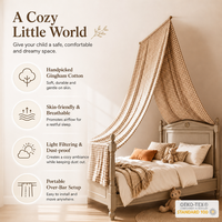 Moustiquaire de lit triangulaire en coton pour enfants, à suspendre au plafond, rideau de lit de nurserie solide, longueur de chute de 245 cm, toutes saisons, pour chambre d'enfant
