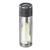 Couvercle à ouverture rapide tasse de séparation de thé voiture Portable thé Thermos tasse boucle à une main boucle à pression Double paroi verre tasse à eau