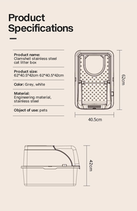 Pakeway Dễ Dàng Làm Sạch Màu Xanh Xám Màu Xanh Lá Cây Mèo Nhà Vệ Sinh Hộp Có Thể Gập Lại Mèo Hộp Với Mèo Xẻng - Product Image 3