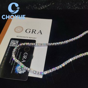 New Design Moissanite Tennis <b>Chain</b> 925 Silver Rhodium Plated Baguette Cut Channel Setting <b>Iced</b> <b>Out</b> Jewelry for Men GRA - Product Image 5