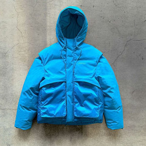 Giacca da Sci Invernale Imbottita Oversize con Cappuccio, Unisex, in Cotone Pesante, Stile Streetwear per Uomo - Product Image 3