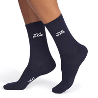 Chaussettes pour femmes, double aiguille, décontractées, logo personnalisé, automne, usage quotidien, respirantes, écologiques, antibactériennes, absorbant la transpiration