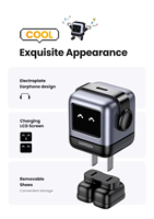 Ugreen 30W USB-C Robot GaN Pengisi Daya Ponsel PPS PD3.0 Pengisi Daya Dinding Cepat Pengisi Daya Dinding Ringan untuk Iphone MacBook