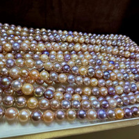 Collier de perles d'eau douce naturelles de 9-10 mm, couleur naturelle, perles rondes de couleurs mélangées, bijoux S925, collier de perles pour homme et femme