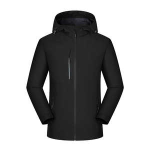Sudadera con capucha para hombre al aire libre Color puro Ropa de Montañismo de mantenimiento cálido <span class=keywords><strong>Chaqueta</strong></span> de carcasa suave superior a prueba de viento de una sola capa - Product Image 3