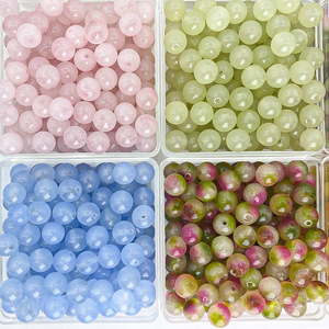 Vente en gros de perles en pierre naturelle perles rondes rondes en <span class=keywords><strong>jade</strong></span> calcédoine pour la fabrication de bijoux bracelets à bricoler soi-même accessoires - Product Image 3