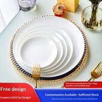 Assiette à steak ronde de style occidental, usage commercial pour hôtel et restaurant, compatible micro-ondes, exquise, moderne et minimaliste