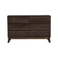Buffet élégant couleur noyer cacao HIRADO 1,2 m avec pieds en chêne malaisien, design scandinave moderne, panneau stratifié