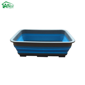 Bán Buôn Silicone Ráp Rửa Lưu Vực Xách Tay Gấp Món Ăn Pan Dish Tub Tiết Kiệm Không Gian Colapsaple Rửa Lên Bát Cho Nhà Bếp - Product Image 5