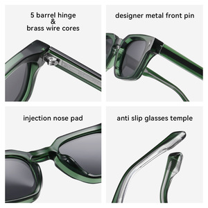 Gafas de Sol Cuadradas Transparentes Retro de Moda, Personalizadas, para <span class=keywords><strong>Hombre</strong></span> y Mujer, de Alta Calidad, con Protección UV400, Modelo 2025 - Product Image 4