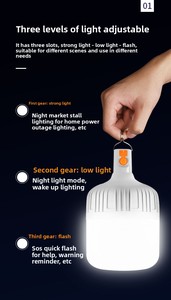 Chợ đêm pin di động có thể sạc lại khẩn cấp đèn lồng IP65 ABS ngoài trời Vườn cắm trại Đèn <span class=keywords><strong>Led</strong></span> Sạc bóng đèn - Product Image 5