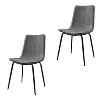 Chaises de salle à manger en cuir gris-Mobilier de maison moderne au design contemporain et durable