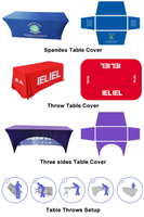 Housse de table en polyester, logo imprimé par sublimation, toutes les tailles, imperméable, extensible, en spandex