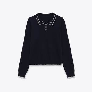 TAOP&ZA Style européen et américain 2025 Hiver Nouveau <span class=keywords><strong>Pull</strong></span> décontracté polyvalent à blocs de couleurs en tricot à manches longues à col 5755136 - Product Image 1