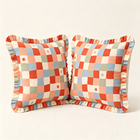 Housse de coussin imprimée 100% coton, taie d'oreiller carrée décorative pour salon, canapé, lit, textile de maison, vente en gros