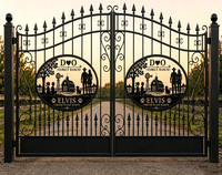 Portails de luxe en fer forgé pour allée, portails métalliques modernes coulissants automatiques de sécurité, portail électrique en acier pour entrée principale de villa et jardin