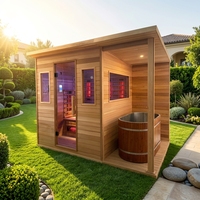 Sauna infrarouge lointain électrique moderne en bois de cèdre massif, personnalisé, à faible EMF, de luxe, pour appartement et villa