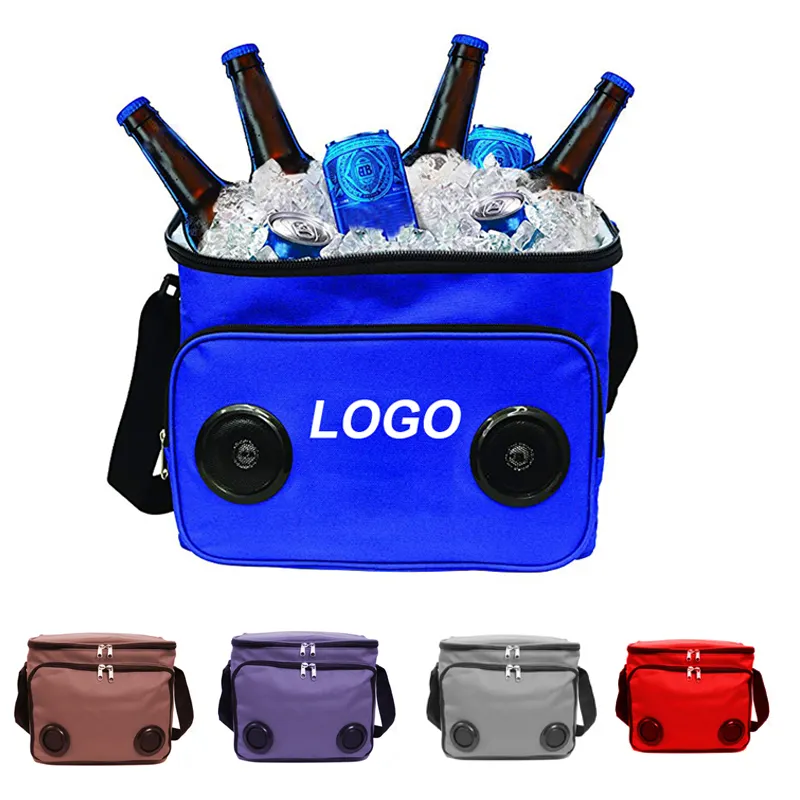 Gıda soğutucu yalıtımlı soğutucu öğle yemeği çantaları araba plaj şişeleri şarap Can bira hoparlör soğutucu çanta özel Logo seyahat OEM Unisex düz