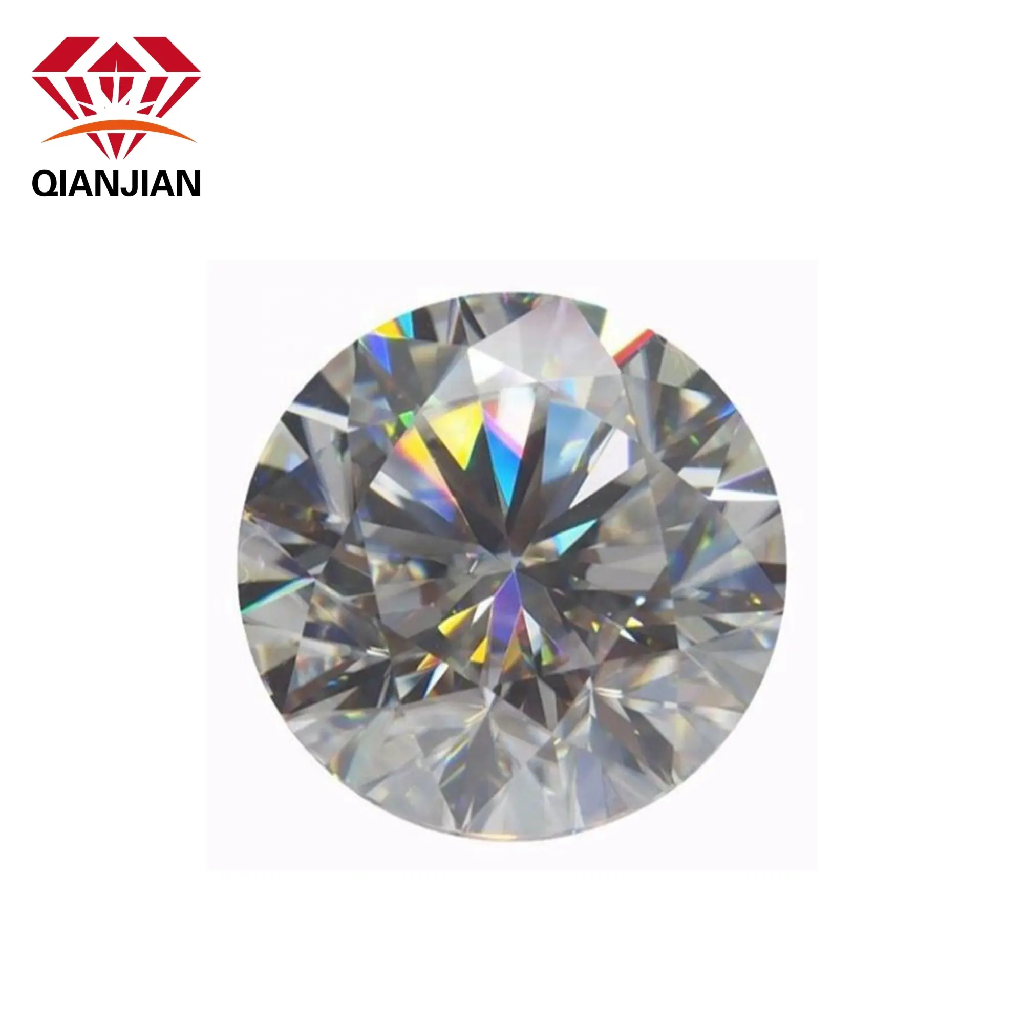 Harga grosir pabrik QianJian bentuk bulat GRA batu berlian Mossanite D EF GH longgar Moissanite