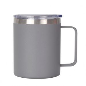 Mug à café générique en acier inoxydable 304 de 14 oz, revêtement poudré, double paroi isolée, avec poignée, pour le bureau - Product Image 3