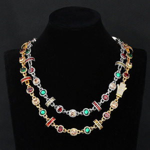 Collares de Joyería de Colores en Oferta, Accesorios de Lujo Ligero y de Alta Gama, Collares para Hombre, Conjunto de Joyería Hip-hop - Product Image 1