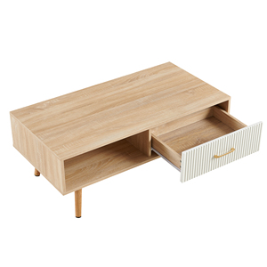 2026 Hot Sale <b>coffee</b> <b>table</b> Rectangle <b>Coffee</b> <b>Table</b> with Solid Wood <b>Legs</b> Sliding Drawer <b>for</b> Storage Modern <b>Table</b> <b>for</b> Living Room - Product Image 4