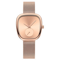 Petites montres carrées pour femmes avec chronographe, jolies montres-bracelets pour femmes, placage sous vide en acier inoxydable, quartz japonais, étanches