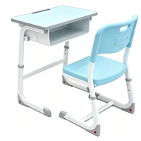 Ensemble de bureau et chaise d'étudiant moderne, bureau individuel, structure métallique durable, mobilier scolaire pour la maison, le bureau ou l'étude
